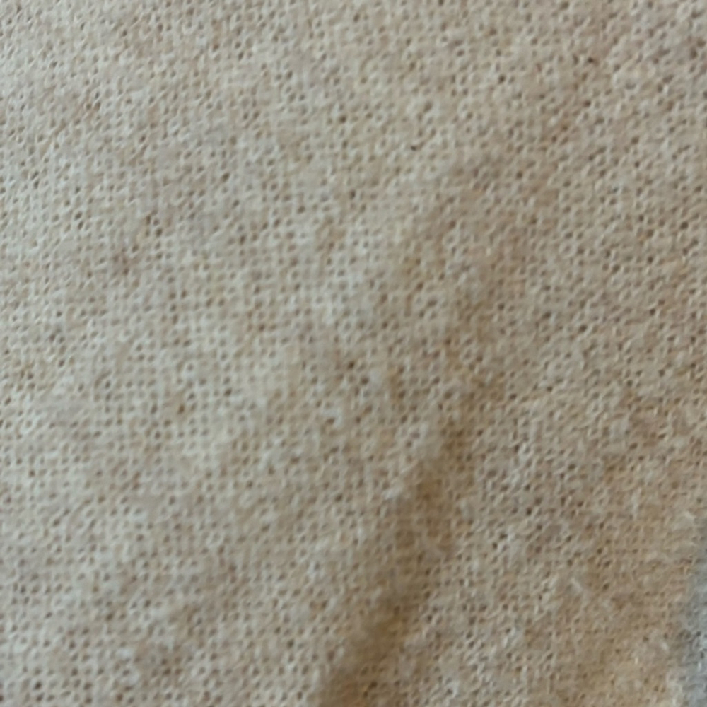 Free People Oversized XS Boho Mixed Media Knit Lace Sweater Cream Baggy Slouchy - Picture 8 of 13